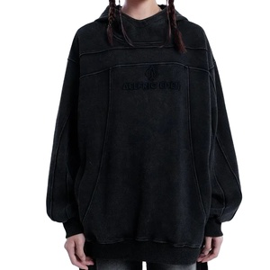 Alta calidad 100% algodón hombres ácido lavado Sudadera con capucha High Street Series lavado Vintage invierno hombres sudaderas con capucha - Product Image 2