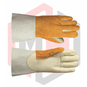 Gants de soudage polyvalents en cuir croûte de qualité supérieure, texture lisse, protection des avant-bras, résistants aux déchirures, respirants, sans silicone - Product Image 5