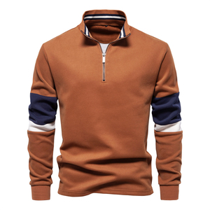 Sudadera con cuello de manga larga con logotipo personalizado, sudaderas con capucha informales de alta calidad de color contrastante de talla europea para hombre - Product Image 5