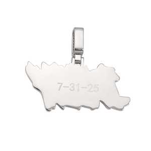 Collar con Placa de Nombre Personalizada Única, con Colgante de Moissanita en Oro de 14K, Marca DILLY - Product Image 3