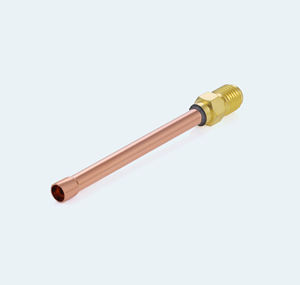 Unión de Latón para Condensador de 1/4, Tubo de Cobre de 8 cm, 23G, 7/16-20 SAE 45 °   Accesorio de Refrigerante de CA Soldado Flare 950PSI, India - Product Image 3