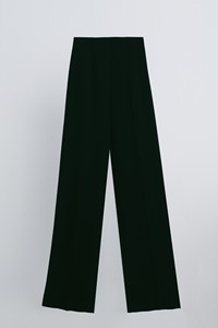 กางเกงขากว้างสีดำหรูหราของผู้หญิงกางเกงและกางเกงผ้าโพลีเอสเตอร์40% มีกระเป๋า60% อะซิเตท - Product Image 2