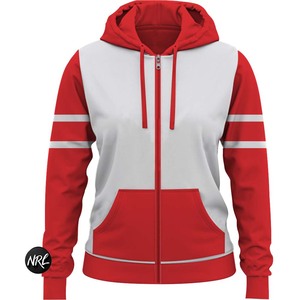 Fait sur mesure femme 100% coton goutte épaule 400 GSM fermeture éclair complète polaire tissu tricoté Delta sweats Theta à capuche - Product Image 5