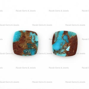 Piedras Preciosas Sueltas de Turquesa Lava Natural Lisa y Plana de 12 mm, las Más Vendidas, al Mejor Precio para Joyería al por Mayor - Product Image 1