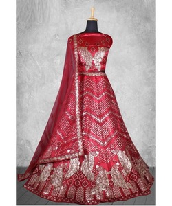 Pakistani Bridal Gown Women Indian Patiala Suit <b>Sequined</b> Ball Gown Elegant Mermaid Design Chiffon <b>Fabric</b> Wedding Dress - Product Image 4