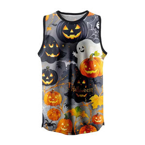 Camisetas sin mangas para hombre al por mayor, camisetas deportivas de secado rápido, transpirables, con estampado completo, camisetas sin mangas tejidas estilo Hip Hop para correr por sublimación - Product Image 6