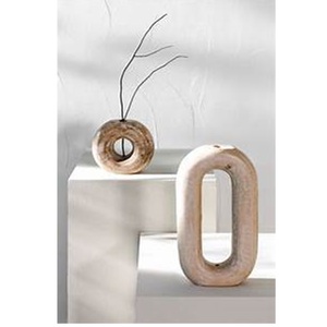 Florero de madera de mango hecho a mano de alta venta Florero de madera decorativo interior de la sala de estar - Product Image 2