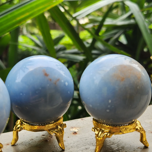 Esfera de bola de cristal de Angelita, piedra curativa Natural hecha a mano para la Paz, calma y comunicación espiritual, piedras curativas a granel - Product Image 2
