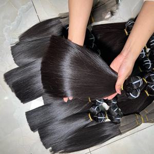 Full Length and Smooth Black Color Bone Straight Full Cuticle Aligned <b>Cheap</b> Price Hair <b>Extensions</b> - Product Image 2