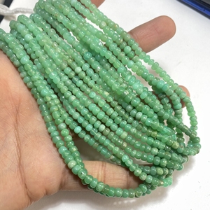 Cuentas de piedra preciosa natural crisoprasa FORMA DE Rondelle suave 3,5-4,5 MM para la fabricación de joyas - Product Image 1