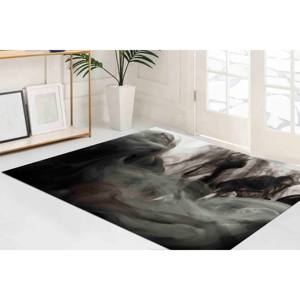 Tapis à effet fumé : Décoration moderne pour salon noir et gris, tapis imprimé, tapis à poils doux - Product Image 3