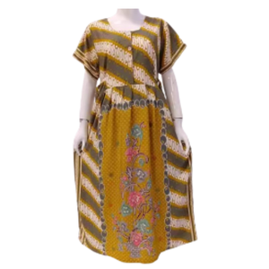 ชุดเดรสผ้าเรยอนลำลองสำหรับผู้หญิงใส่ในฤดูร้อนชุดเดรสผ้าเรยอนแขนสั้นเอวยางยืดมีสไตล์นุ่มให้ความอบอุ่นในชุดนอนระบายอากาศได้ดี - Product Image 4