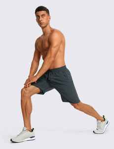 Men's Casual Gym <b>Shorts</b> <b>with</b> Quick Dry Elastic Waistband <b>Zipper</b> <b>Pockets</b> & Compression 2-in-1 Running Fitted Training <b>Shorts</b> - Product Image 4