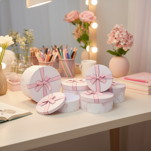 Amicasa Assorted Pink AS1133 Paper & Media <b>Boxes</b> (6pcs) Box Set of 6 Pink AS1133 - Product Image 3