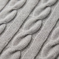 Manta de Cachemira Suave y Cálida con Tejido de Cable Grueso para Invierno, para Dormitorio, Sala de Estar, Sofá, Decoración del Hogar, Color Avena