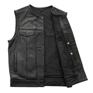 Chaleco de cuero de motorista de invierno para hombre al mejor precio, diseño único de talla grande, nueva moda con decoración de botones, tela de lona superior informal - Product Image 5
