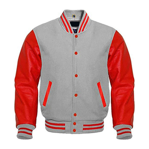 Chaqueta universitaria de alta calidad para hombre con bordado personalizado, cuello levantado, Mangas de cuero, chaqueta de béisbol universitaria para hombre, envío DDP - Product Image 1