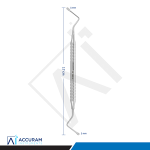 Cureta Quirúrgica Lucas Premium de Doble Extremo, Cureta Dental de Hueso de 3 mm, Acero Inoxidable, 17 cm, Instrumento Dental de Precisión, CE - Product Image 5