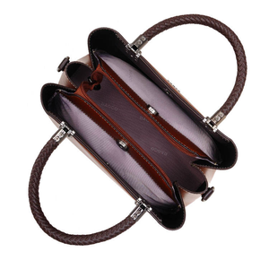 Sac à main pour femme en cuir PU personnalisé, de couleur unie, avec bandoulière tissée classique, ODM OEM - Product Image 4