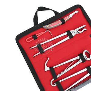 Lightweight Farrier Tools Kit Hoof Trimming for Foal 12in Nipper <b>Puller</b> Clincher Abscess Loop Knife Rainbow Wooden Hoof Pick - Product Image 2