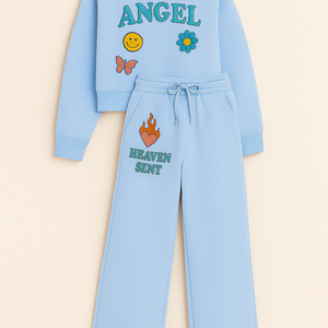 Ensemble coordonné sweat-shirt court et pantalon de survêtement en molleton épais pour femme, couleur unie, streetwear personnalisable avec logo - Product Image 5