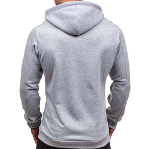 Sweat à capuche zippé personnalisé avec logo pour hommes grandes tailles, sweat-shirt d'hiver en couleurs classiques, 100% coton polyester - Product Image 6