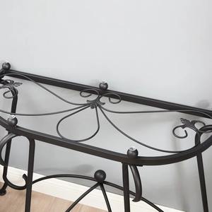 Mesa de Centro Moderna Ecológica Negra con Tapa de Vidrio y Diseño Geométrico para un Salón Minimalista y Elegante - Product Image 6