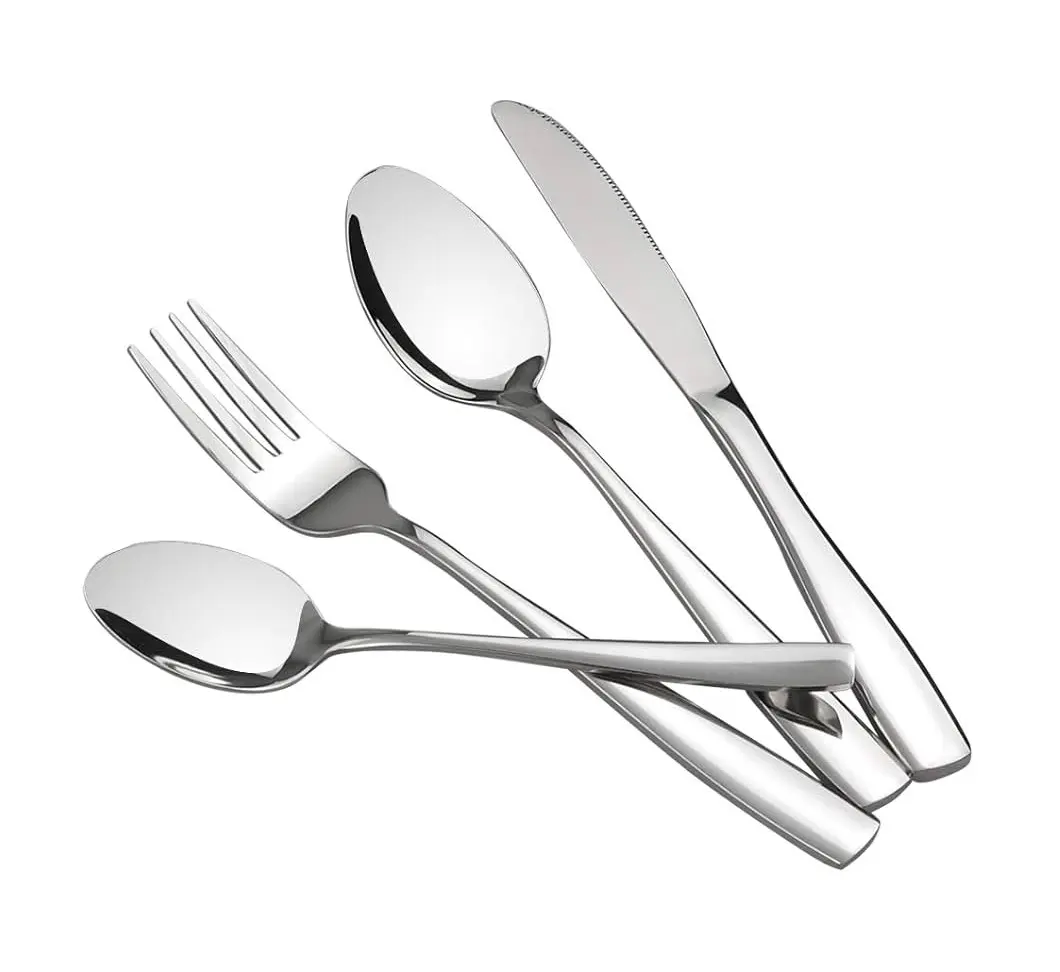 Cutlery set made of pure Metal with trendy Design and Finely Finished by Indian artisons Containing trendy Fork as well as spoon