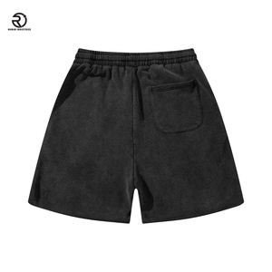 Distressed Embroidered Patch 100% Cotton <b>Shorts</b> Men Seamless Acid Wash <b>Shorts</b> - Product Image 2