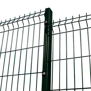 Privacy Welded Wire Mesh Metal Fence Panels Iron Garden Fence With Post PVC Caoted 3D Curved Fence Outdoor
