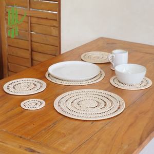 Classic DINING ROOM SETS Rattan Coaster Woven Placemat <b>Mat</b> <b>Pads</b> for Coffee Tea Drink Plates Cups Saucers Classic Furniture Gifts - Product Image 1