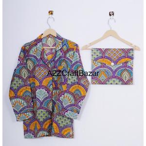 Conjunto de pijama de algodón con estampado ultrasuave Floral elegante para mujer, ropa de dormir ligera con cintura elástica cómoda para Primavera Verano invierno - Product Image 3