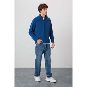 Sudadera de Forro Polar con Cuello Alto para Hombre Air Jones, Suéter Cálido para Uso Casual al Aire Libre, Azul Marino, Modelo 88310 - Product Image 2