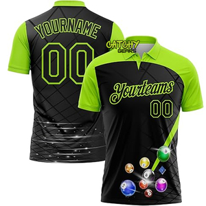 เสื้อโพลีเอสเตอร์ทีมชุดเสื้อกีฬาบิลเลียดเสื้อทีมพิมพ์ซับลิเมชันสำหรับ100% โลโก้ตามสั่ง - Product Image 5