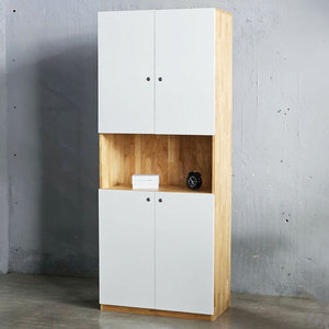 2-Door Rubber Wood <b>Metal</b> File <b>Cabinet</b> 80x40x220cm <b>Lockable</b> & Adjustable Modern Minimalist Design for Workshops THS68011 - Product Image 2