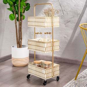 Chariot de service de bar de haute qualité Hôtel Restaurants Bar Fourniture de meubles Chariot de bar décoratif de luxe à des prix compétitifs - Product Image 4