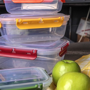 Transparent 4-Colored Rectangular Airtight Eco-Friendly Stackable Durable Silicone Sealing BPA-Free Leak-Proof <b>Plastic</b> <b>Storage</b> - Product Image 5