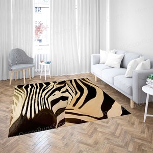 Alfombra con Estampado de Pintura Abstracta de Cebra - Diseño Animal Moderno, Alfombra Gobelino - Product Image 4