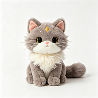 Peluche populaire en forme d'animal de dessin animé mignon, poupée chaton personnalisée, jouet en peluche sur mesure en gros pour cadeau