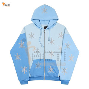 Sudaderas con capucha de diamantes de imitación de diseño de logotipo de alta calidad de color sólido a precio bajo sudaderas con capucha de diamantes de imitación de precio asequible - Product Image 1