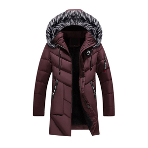 Chaqueta Parka cálida de invierno a prueba de viento para hombre de la mejor calidad 100% tela de lona con cuello levantado de nailon - Product Image 4