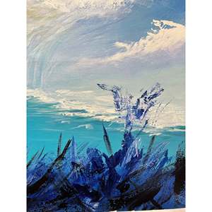 Dipinti ad olio su tela di neve di montagna dipinti a mano 100% 36in X 24in - Product Image 5