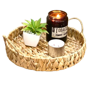 Sac en osier de jacinthe d'eau marron clair panier ovale classique tissé à la main de haute qualité Source naturelle rotin décoration de la maison - Product Image 6