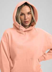 Sweat-shirts à capuche pour femmes, de haute qualité, OEM, d'hiver, sexy, surdimensionnés, à épaules tombantes, respirants, avec logo sur le devant, design vintage - Product Image 4