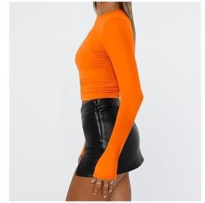 เสื้อเชิ้ตแขนยาวคอตั้งผ้าฟลานเนลสีส้มสำหรับผู้ชาย คุณภาพสูง เป็นมิตรกับสิ่งแวดล้อม ระบายอากาศได้ดี เหมาะสำหรับวันหยุดพักผ่อน งานปาร์ตี้ริมชายหาด สไตล์ลำลอง - Product Image 2