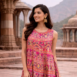 Hermoso Vestido de Algodón sin Mangas para Mujer, Vestido de Dama de Honor de Gasa para Verano, Vestido Holgado de Algodón Naptol para Ocasiones Casuales y de Fiesta - Product Image 1