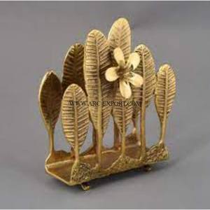 <b>Leaf</b> Designing Gold Plated Pure Brass Table Decoration Tissue <b>Paper</b> Holder Attractive New Arrival Home Decor Tissue Dispenser - Product Image 1