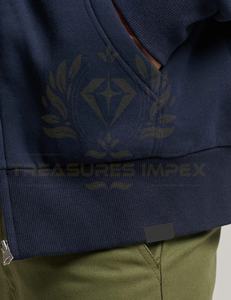 Sudadera con capucha informal ajustada de algodón pesado para hombre, sudadera con cremallera cálida, ropa activa, sudadera deportiva informal teñida gruesa y lisa con cremallera - Product Image 5