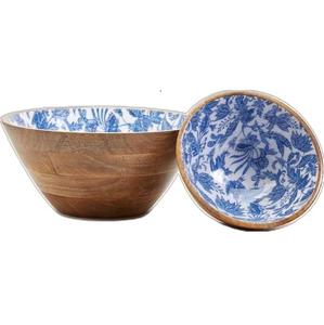 ชามไม้ตกแต่งเคลือบเงา ภาชนะครัวทันสมัย ชามเสิร์ฟอาหาร ชามสลัด ชามข้าว สำหรับร้านอาหาร - Product Image 1