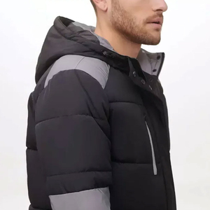 Veste matelassée de haute qualité à capuche amovible matelassée manteau en duvet pour hommes coupe-vent veste d'hiver pour hommes - Product Image 2
